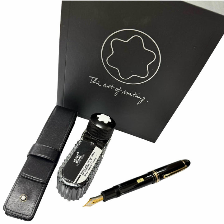 未使用品□MONTBLANC モンブラン マイスターシュテュック 149 ペン先18K Fニブ キャップ式 万年筆 ブラック ゴールド ドイツ製 箱付き