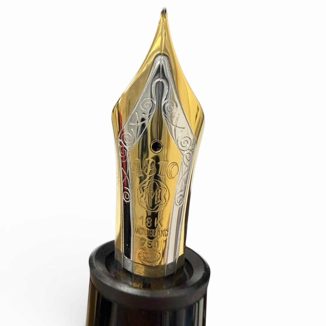 未使用品□MONTBLANC モンブラン マイスターシュテュック 149 ペン先18K Fニブ キャップ式 万年筆 ブラック ゴールド ドイツ製 箱付き