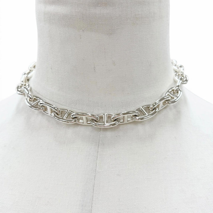 美品▼HERMES エルメス 24D118179 シェーヌダンクルGM AG925 29コマ ネックレス シルバー フランス製 重量133g メンズ レディース