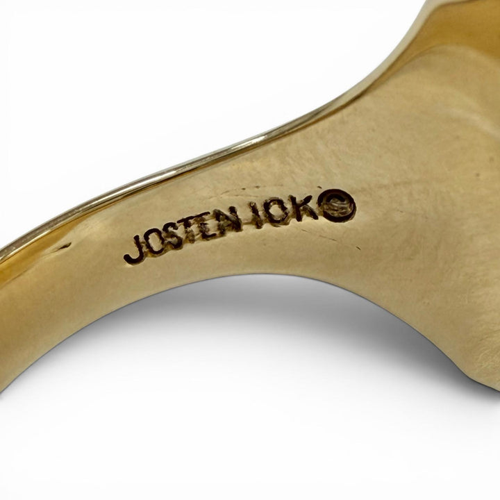 美品◇JOSTEN ジャスティン ヴィンテージ 10K カラーストーン カレッジ 1971年 リング 指輪 ゴールド ブルー JP20号相当 重量10.04g