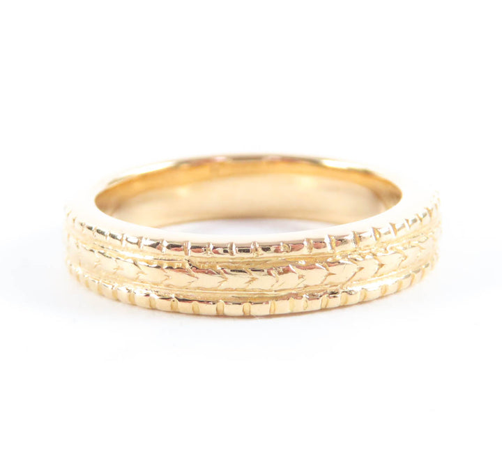 極美品★Loree Rodkin ローリーロドキン 18K 1Pダイヤ プレーンバンド ウィズ グルーブドエッジ リング 指輪 JP7号相当 重量5.0g