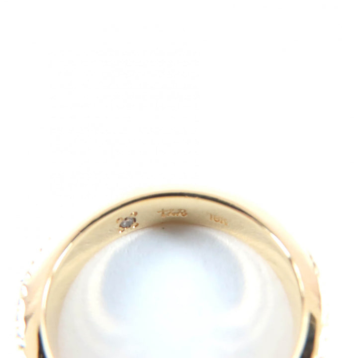 極美品★Loree Rodkin ローリーロドキン 18K 1Pダイヤ プレーンバンド ウィズ グルーブドエッジ リング 指輪 JP7号相当 重量5.0g