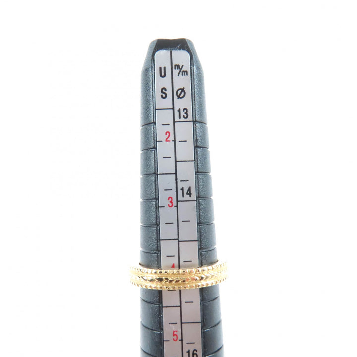 極美品★Loree Rodkin ローリーロドキン 18K 1Pダイヤ プレーンバンド ウィズ グルーブドエッジ リング 指輪 JP7号相当 重量5.0g