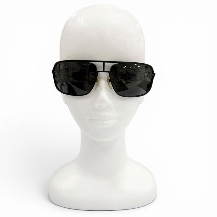 良品▼CHROME HEARTS クロムハーツ MORNING WOOD II 925 BSフレア ツーブリッジ サングラス ブラック シルバー 66□16-134 総重量43.51g