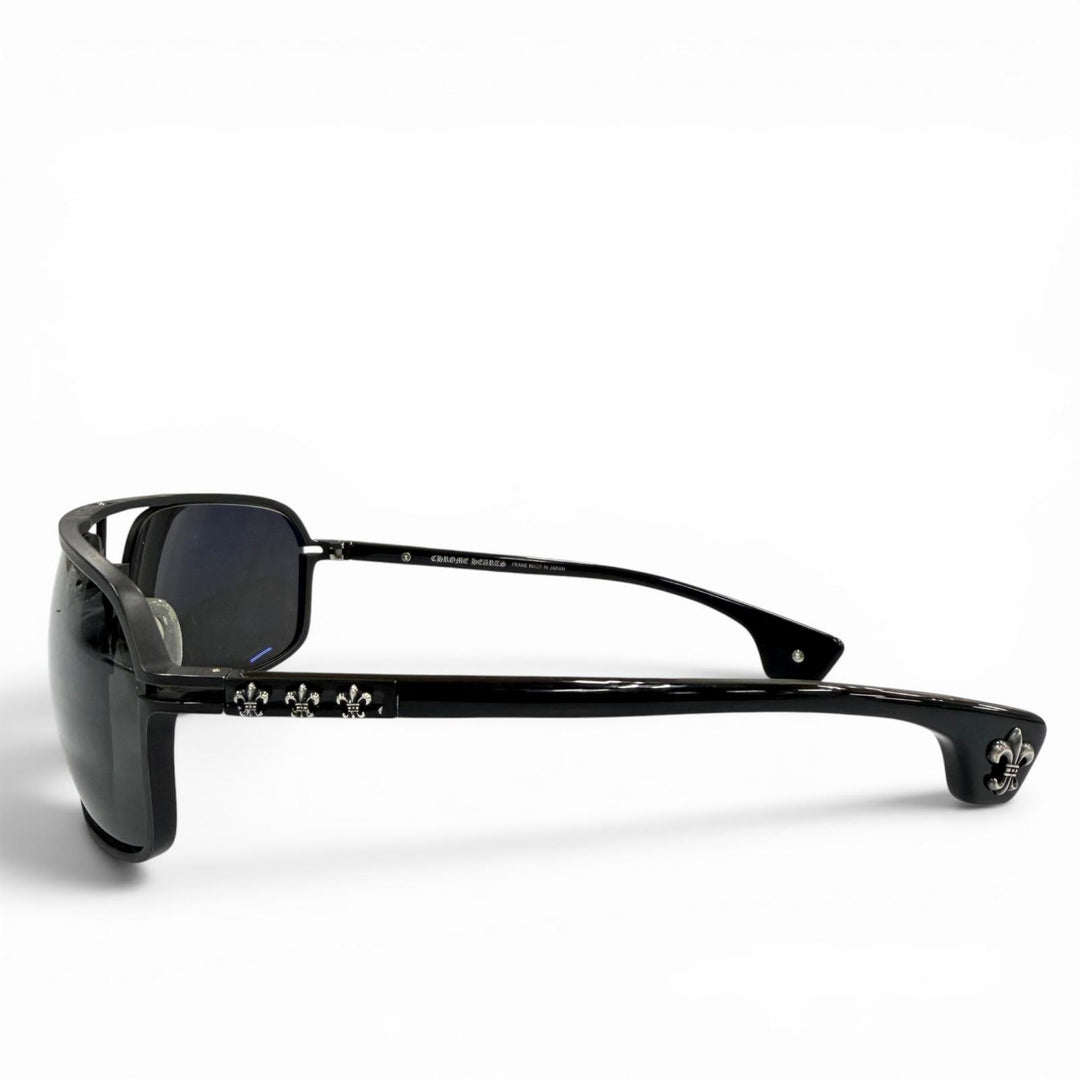 良品▼CHROME HEARTS クロムハーツ MORNING WOOD II 925 BSフレア ツーブリッジ サングラス ブラック シルバー 66□16-134 総重量43.51g