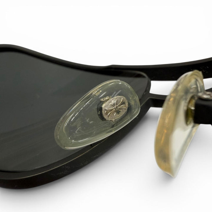 良品▼CHROME HEARTS クロムハーツ MORNING WOOD II 925 BSフレア ツーブリッジ サングラス ブラック シルバー 66□16-134 総重量43.51g