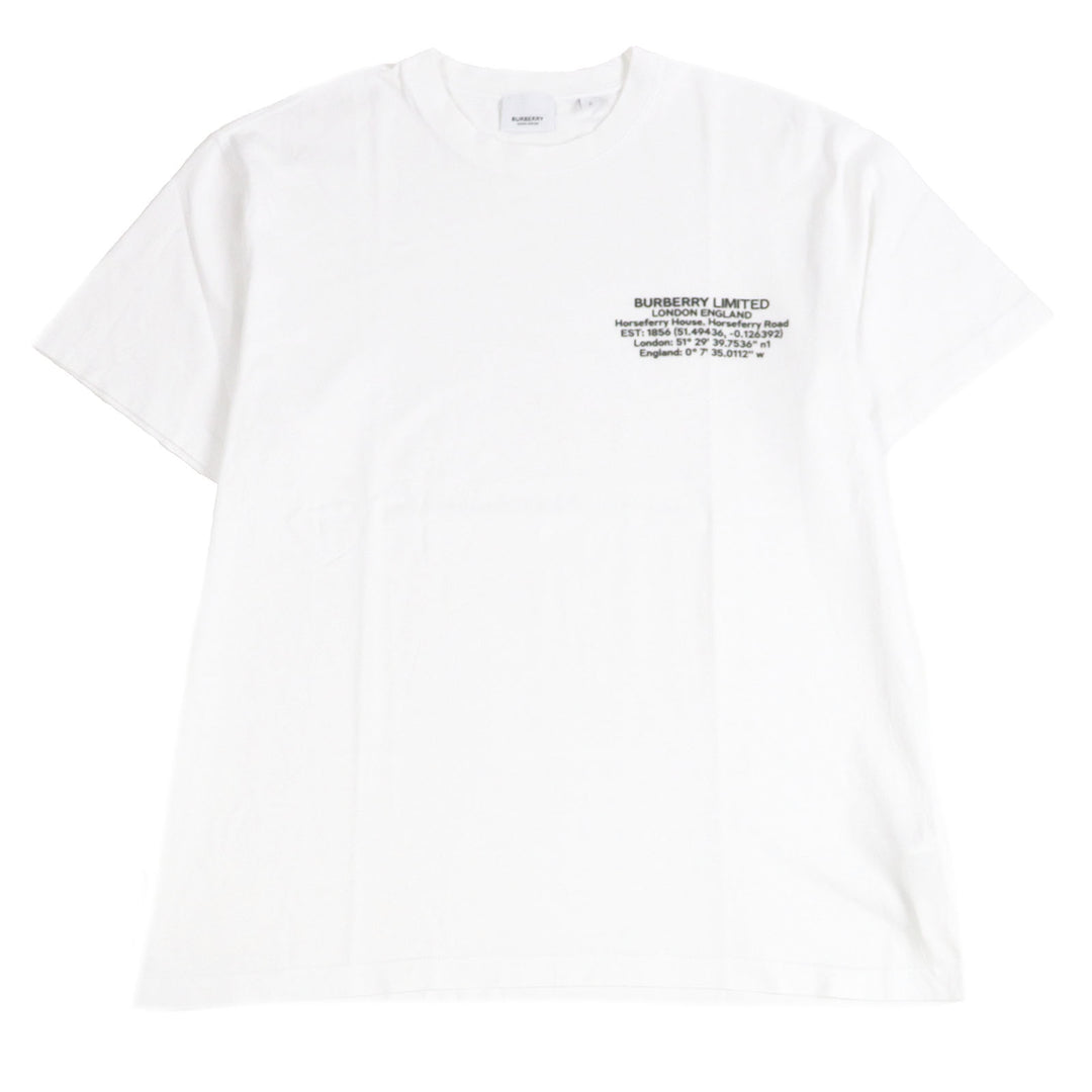 極美品□BURBERRY バーバリー 8042749 リカルドティッシ期 ロゴ入り ショートスリーブ 半袖Ｔシャツ カットソー ホワイト S 正規品