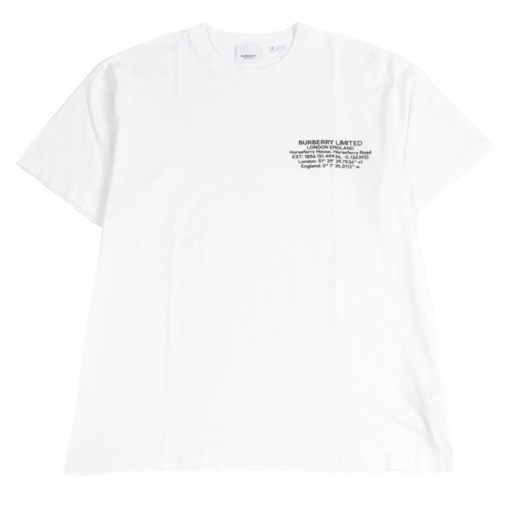 極美品□BURBERRY バーバリー 8042749 リカルドティッシ期 ロゴ入り ショートスリーブ 半袖Ｔシャツ カットソー ホワイト S 正規品