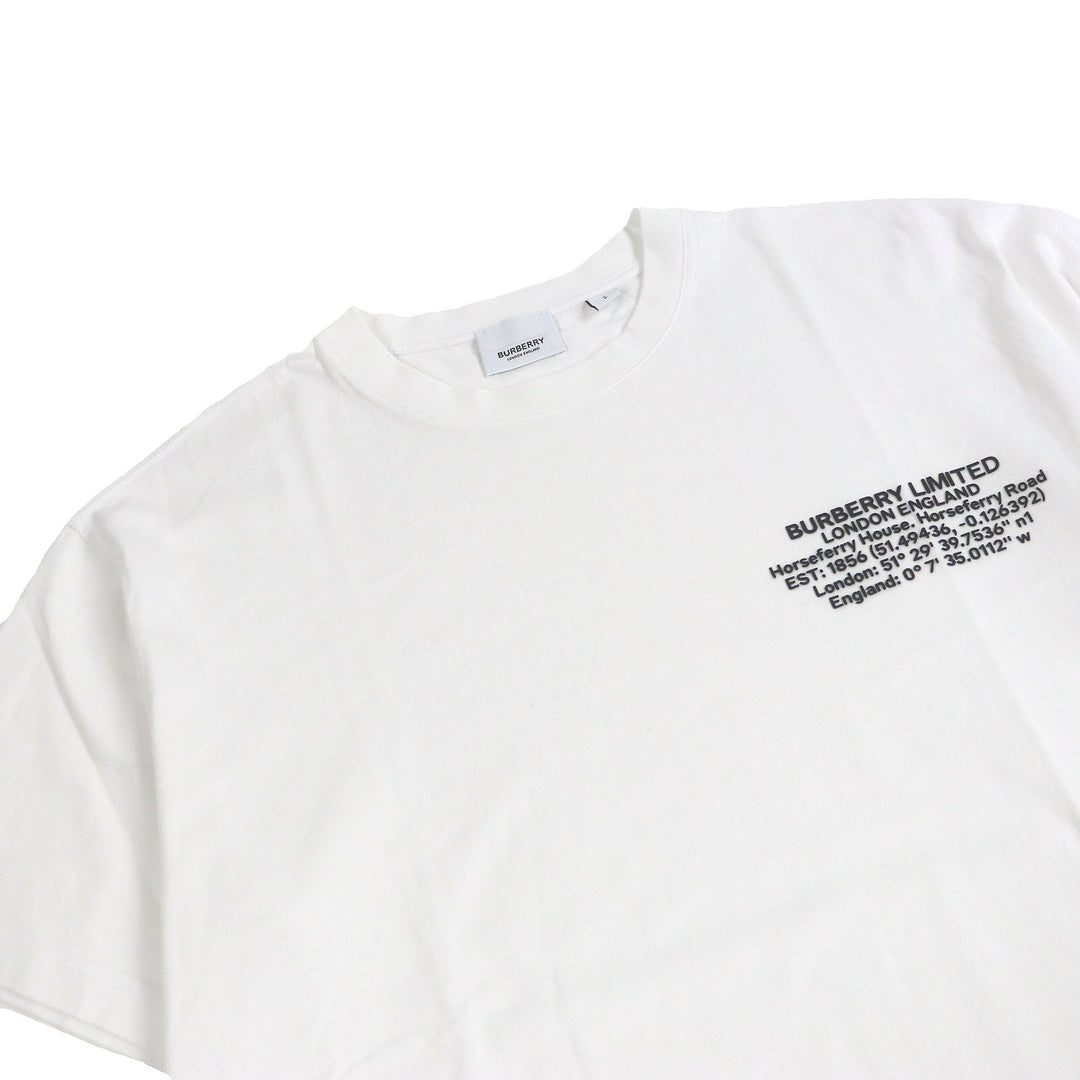 極美品□BURBERRY バーバリー 8042749 リカルドティッシ期 ロゴ入り ショートスリーブ 半袖Ｔシャツ カットソー ホワイト S 正規品