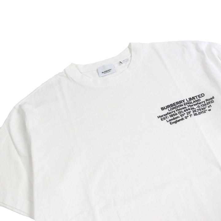 極美品□BURBERRY バーバリー 8042749 リカルドティッシ期 ロゴ入り ショートスリーブ 半袖Ｔシャツ カットソー ホワイト S 正規品