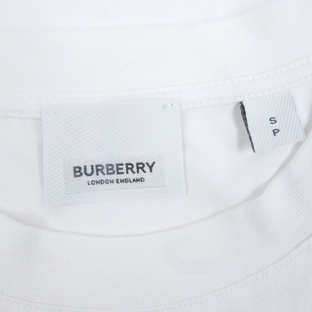 極美品□BURBERRY バーバリー 8042749 リカルドティッシ期 ロゴ入り ショートスリーブ 半袖Ｔシャツ カットソー ホワイト S 正規品