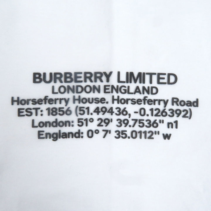 極美品□BURBERRY バーバリー 8042749 リカルドティッシ期 ロゴ入り ショートスリーブ 半袖Ｔシャツ カットソー ホワイト S 正規品