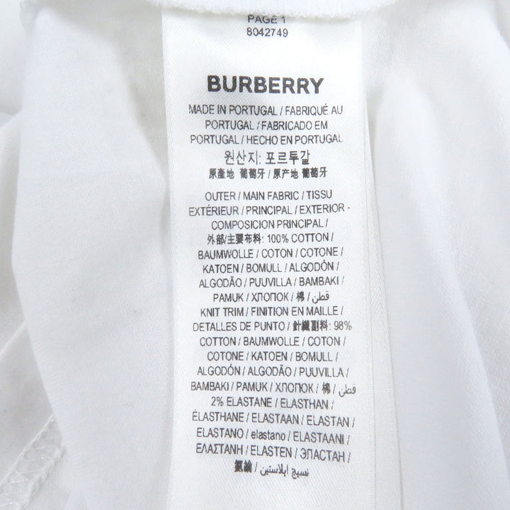 極美品□BURBERRY バーバリー 8042749 リカルドティッシ期 ロゴ入り ショートスリーブ 半袖Ｔシャツ カットソー ホワイト S 正規品