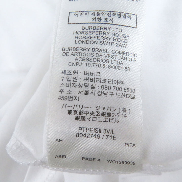 極美品□BURBERRY バーバリー 8042749 リカルドティッシ期 ロゴ入り ショートスリーブ 半袖Ｔシャツ カットソー ホワイト S 正規品