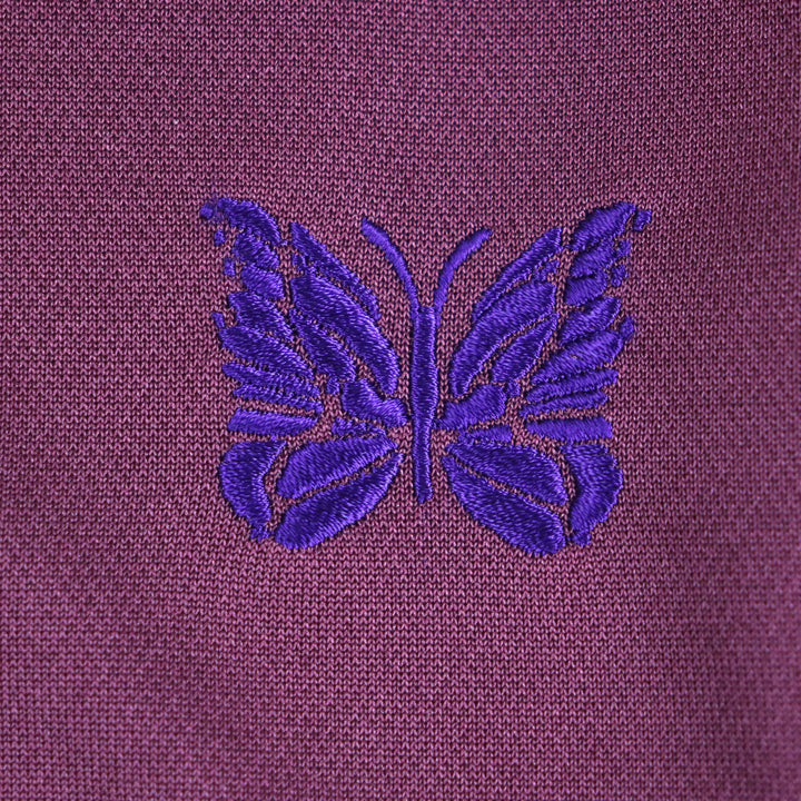 極美品▼Needles ニードルス NS244 Track Jacket-Poly Smooth ロゴ刺繍 WZIP ジャージ トラックジャケット ワインレッド M 正規品 メンズ