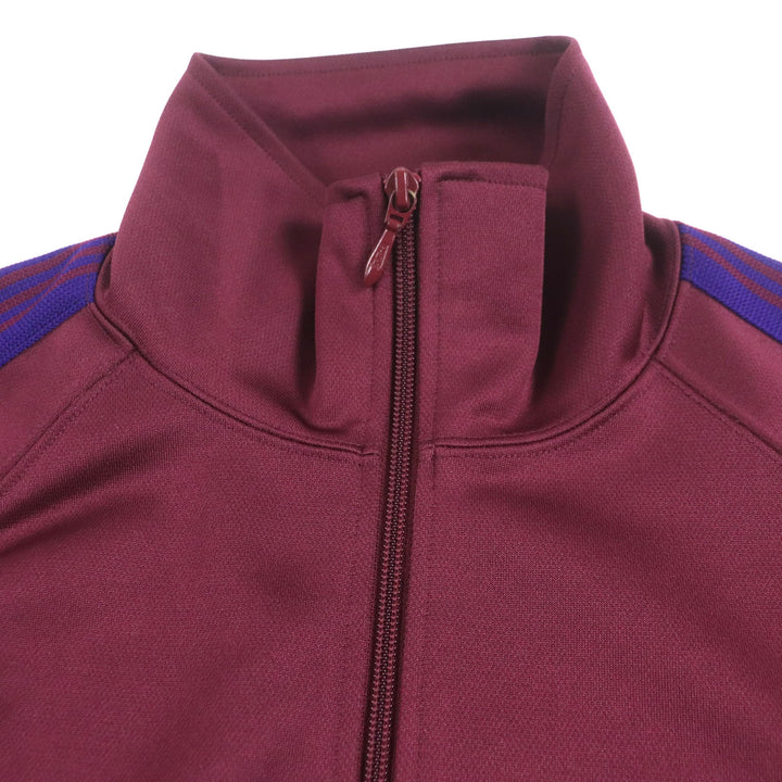 極美品▼Needles ニードルス NS244 Track Jacket-Poly Smooth ロゴ刺繍 WZIP ジャージ トラックジャケット ワインレッド M 正規品 メンズ