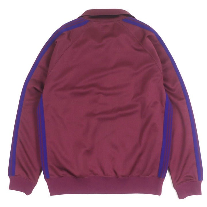 極美品▼Needles ニードルス NS244 Track Jacket-Poly Smooth ロゴ刺繍 WZIP ジャージ トラックジャケット ワインレッド M 正規品 メンズ