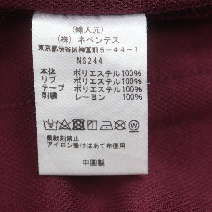 極美品▼Needles ニードルス NS244 Track Jacket-Poly Smooth ロゴ刺繍 WZIP ジャージ トラックジャケット ワインレッド M 正規品 メンズ