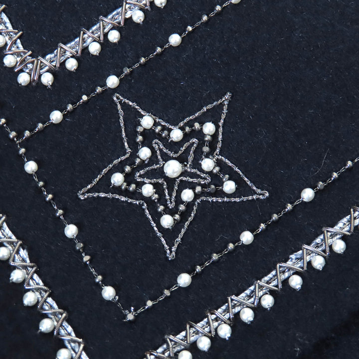 極美品△Christian Dior クリスチャンディオール 25SS 510C80Y1116 ウール ラビット ロゴスタッズ セーラーカラー ジャケット 40 正規品
