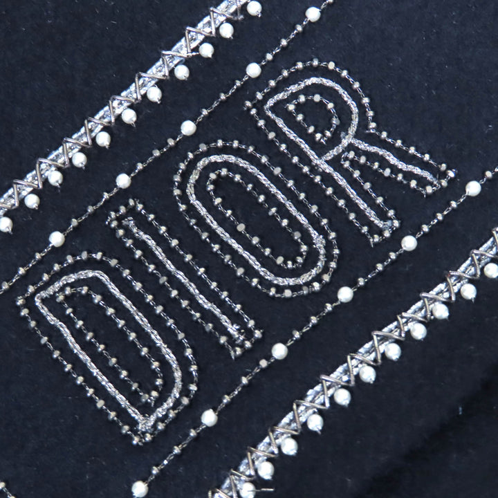 極美品△Christian Dior クリスチャンディオール 25SS 510C80Y1116 ウール ラビット ロゴスタッズ セーラーカラー ジャケット 40 正規品