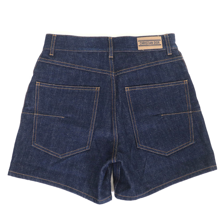 極美品△Christian Dior クリスチャンディオール 25SS 512P44A3426 裏地オブリーク ロゴワッペン デニム ショートパンツ 36 正規品 伊製