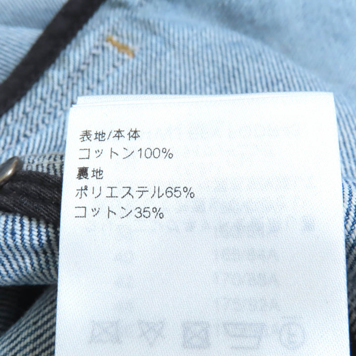 未使用★LOUIS VUITTON ルイヴィトン 24SS RW241WJ コットン100% ベルベットアクセント デニムドレス ワンピース インディゴ 38 正規品
