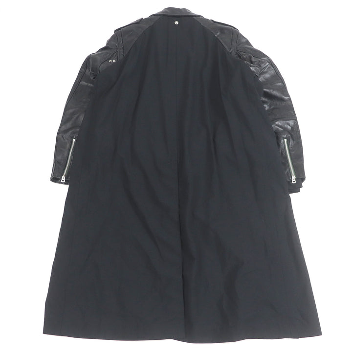 未使用品□Sacai Schott サカイ ショット 22AW 22-02874M Leather Suiting Coat ライダース ドッキングデザイン コート 黒 1 正規品