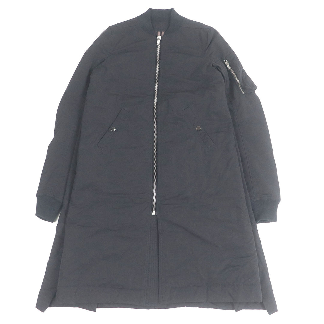 美品□RICK OWENS DRKSHDW リックオウエンス ダークシャドウ 中綿入り ロングボンバージャケット コート ブラック XS イタリア製 メンズ