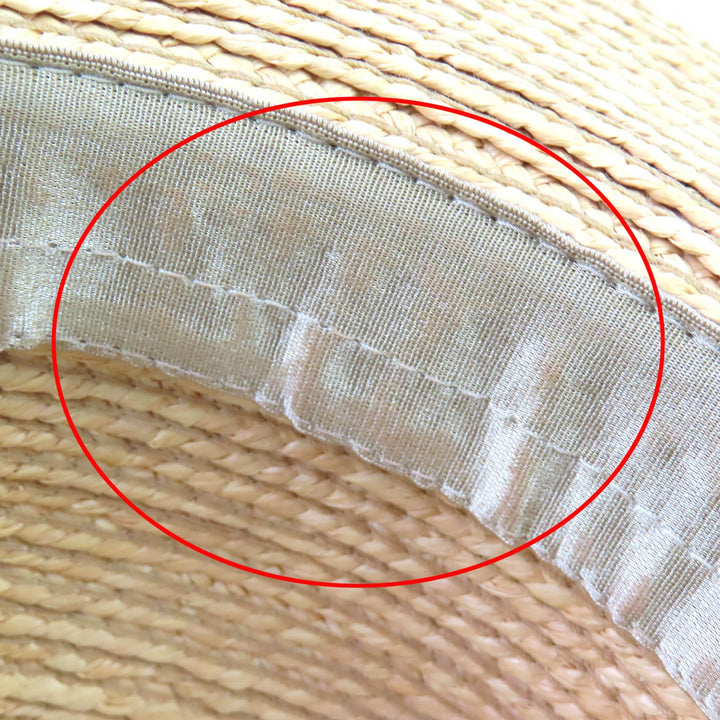 美品△HELEN KAMINSKI ヘレンカミンスキー AVARA アバラ ロゴ金具 グログランリボン ストローハット 麦わら帽子 ナチュラル 黒 正規品