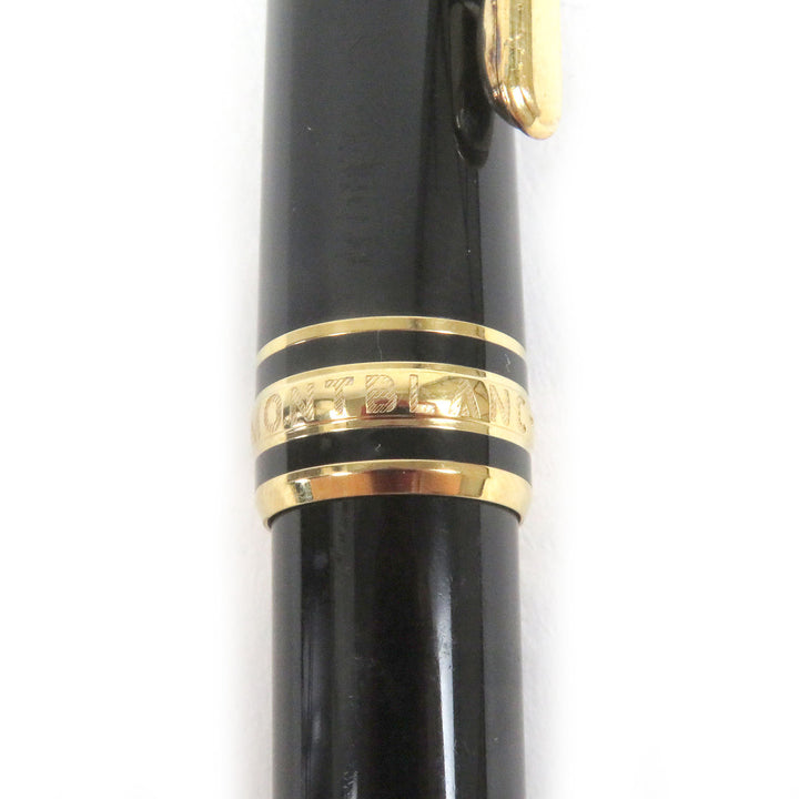 良品□MONTBLANC モンブラン マイスターシュテュック ホワイトスター ペン先14K Fニブ キャップ式 万年筆 ブラック ゴールド ドイツ製