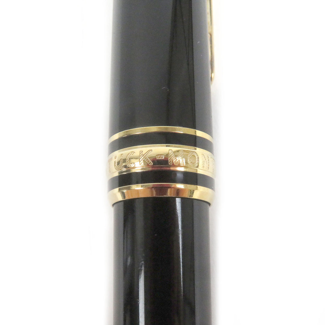 良品□MONTBLANC モンブラン マイスターシュテュック ホワイトスター ペン先14K Fニブ キャップ式 万年筆 ブラック ゴールド ドイツ製