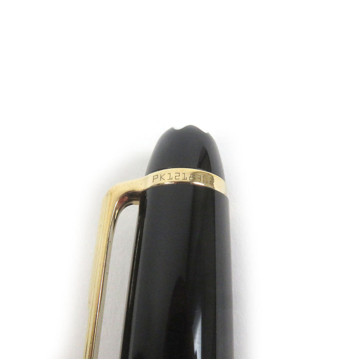 良品□MONTBLANC モンブラン マイスターシュテュック ホワイトスター ペン先14K Fニブ キャップ式 万年筆 ブラック ゴールド ドイツ製