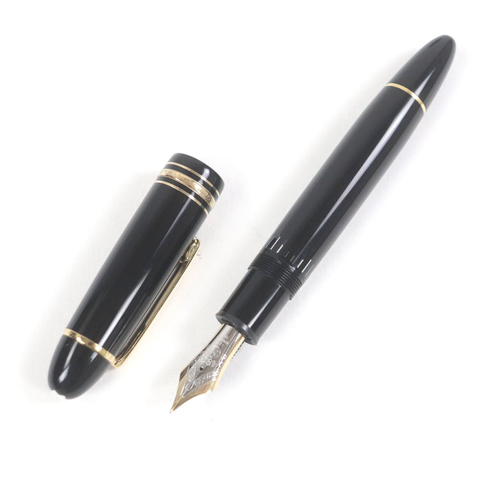 良品□MONTBLANC モンブラン マイスターシュテュック 149 ペン先14K Fニブ キャップ式 万年筆 ブラック ゴールド ドイツ製 メンズ