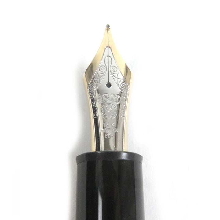 良品□MONTBLANC モンブラン マイスターシュテュック 149 ペン先14K Fニブ キャップ式 万年筆 ブラック ゴールド ドイツ製 メンズ