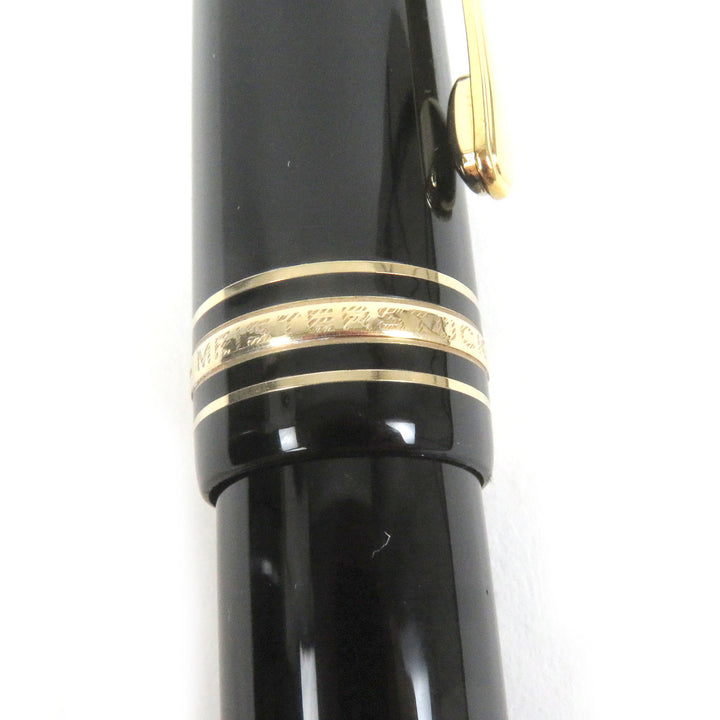良品□MONTBLANC モンブラン マイスターシュテュック 149 ペン先14K Fニブ キャップ式 万年筆 ブラック ゴールド ドイツ製 メンズ