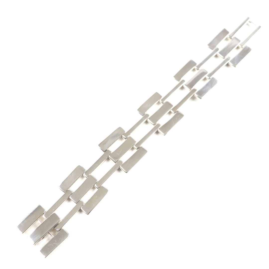 美品▼GUCCI グッチ ヴィンテージ HEAVY GATE LINK BRACELET ヘビーゲートリンクブレスレット 925 シルバー 伊製 重量90.27g メンズ