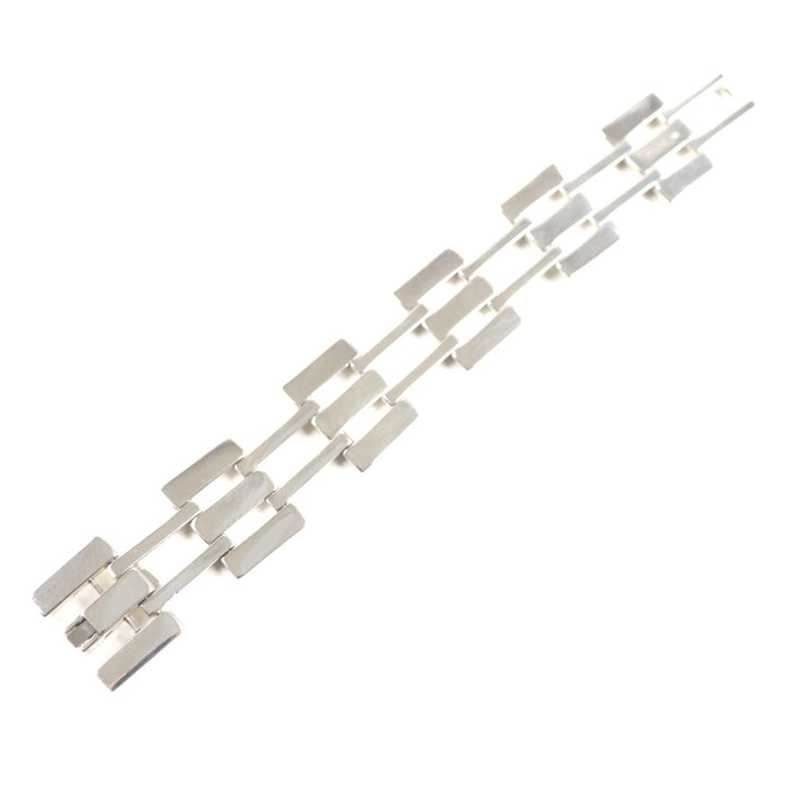 美品▼GUCCI グッチ ヴィンテージ HEAVY GATE LINK BRACELET ヘビーゲートリンクブレスレット 925 シルバー 伊製 重量90.27g メンズ