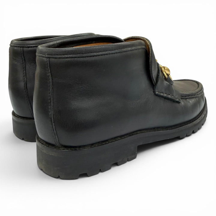 【ドンドン見直し】美品☆GUCCI グッチ 104 0088 ホースビット レザー アンクルブーツ ブラック ゴールド金具 36 イタリア製 レディース