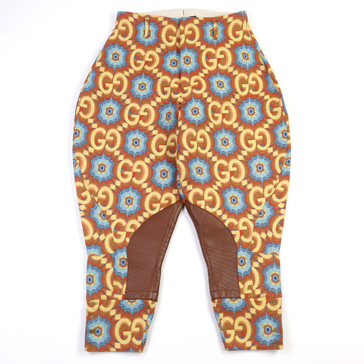 未使用品○GUCCI グッチ 675277 Z8ASY GGカレイドスコープ エクエストリアンインスパイア ラムレザー使い パンツ 44 伊製 正規品 メンズ