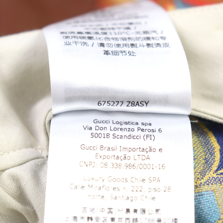 未使用品○GUCCI グッチ 675277 Z8ASY GGカレイドスコープ エクエストリアンインスパイア ラムレザー使い パンツ 44 伊製 正規品 メンズ