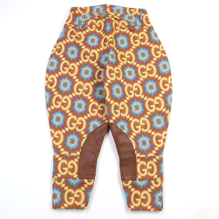 未使用品○GUCCI グッチ 675277 Z8ASY GGカレイドスコープ エクエストリアンインスパイア ラムレザー使い パンツ 44 伊製 正規品 メンズ