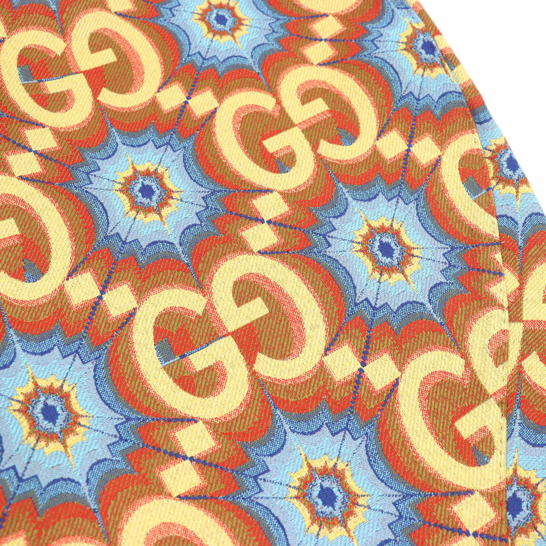 未使用品○GUCCI グッチ 675277 Z8ASY GGカレイドスコープ エクエストリアンインスパイア ラムレザー使い パンツ 44 伊製 正規品 メンズ