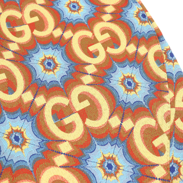 未使用品○GUCCI グッチ 675277 Z8ASY GGカレイドスコープ エクエストリアンインスパイア ラムレザー使い パンツ 44 伊製 正規品 メンズ