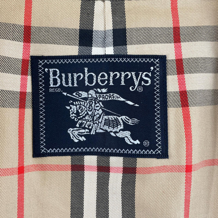極美品▲Burberrys バーバリー ヴィンテージ 裏地ノバチェック 比翼仕立て シングル トレンチコート カーキ 94-175 メンズ