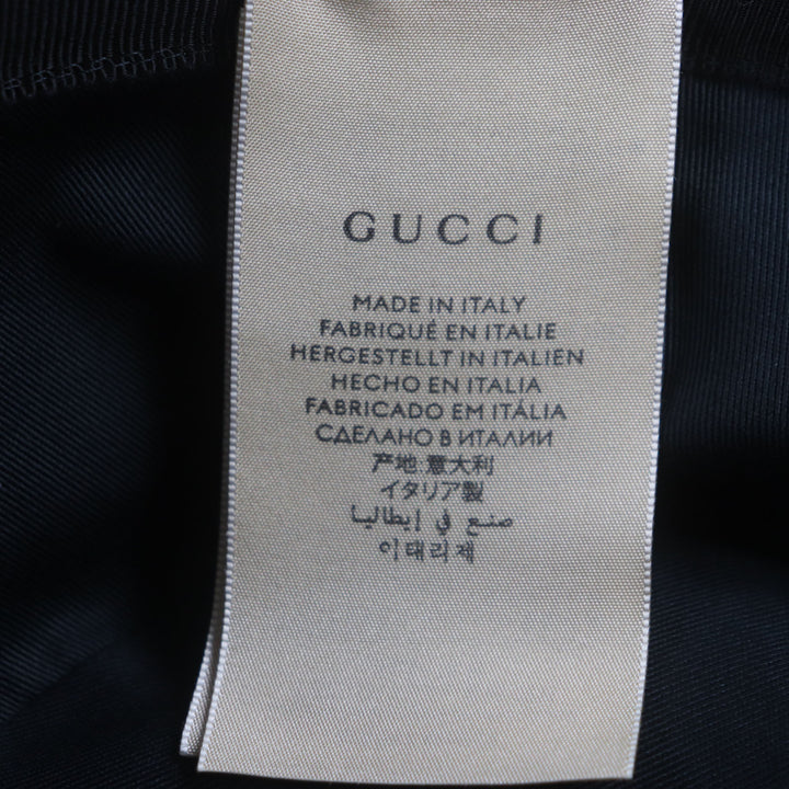 極美品▼GUCCI グッチ 576587 GGキャンバス レザー使い GGマーモント 帽子 バケット ハット ブラック M (58cm) イタリア製 正規品 メンズ