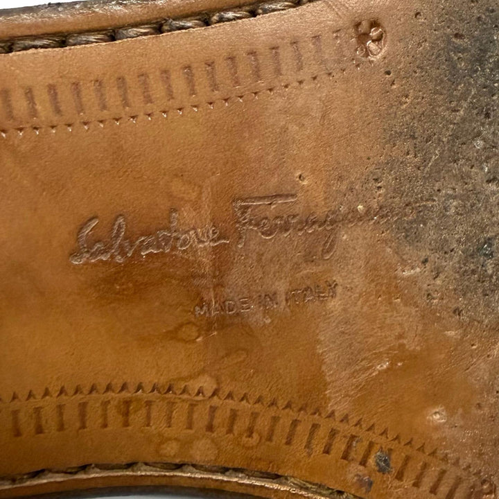 【ドンドン見直し】美品★Salvatore Ferragamo サルヴァトーレフェラガモ ダブルガンチーニ レザー ローファー ブラック 7.5