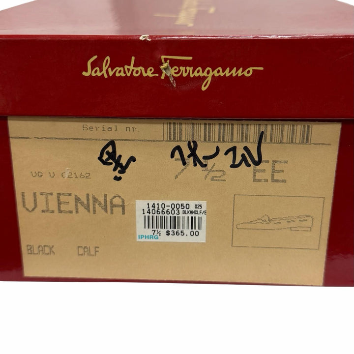 【ドンドン見直し】美品★Salvatore Ferragamo サルヴァトーレフェラガモ ダブルガンチーニ レザー ローファー ブラック 7.5