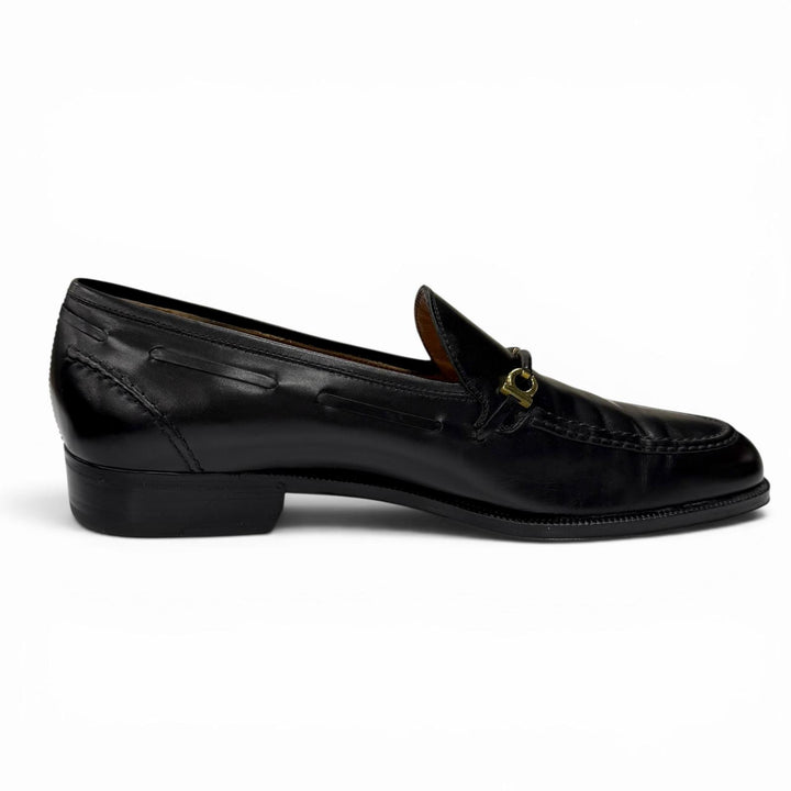 【ドンドン見直し】美品★Salvatore Ferragamo サルヴァトーレフェラガモ ダブルガンチーニ レザー ローファー ブラック 7.5