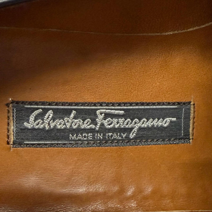 【ドンドン見直し】美品★Salvatore Ferragamo サルヴァトーレフェラガモ ダブルガンチーニ レザー ローファー ブラック 7.5