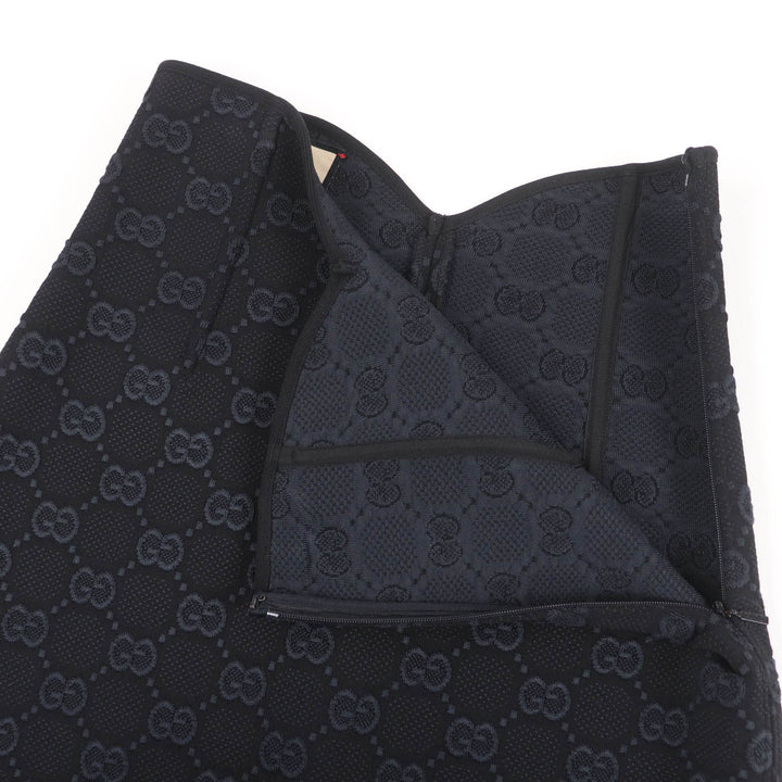 極美品☆GUCCI グッチ 747361 GG ヴィスコースクレープ スカート ブラック XS ハンガー付き イタリア製 正規品 レディース